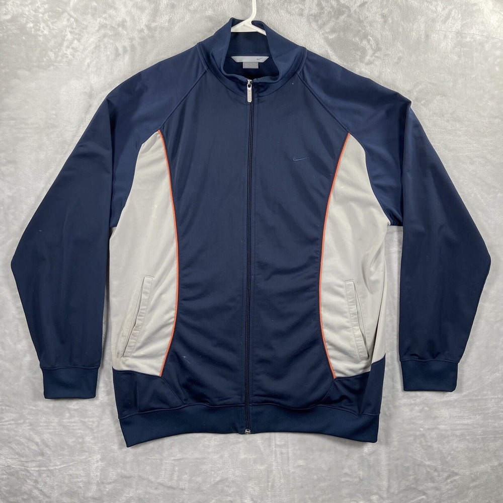 Nike Jacket men's XXL Full Zip Long Sleeve Active Track Pockets Stretch Blue 2XL